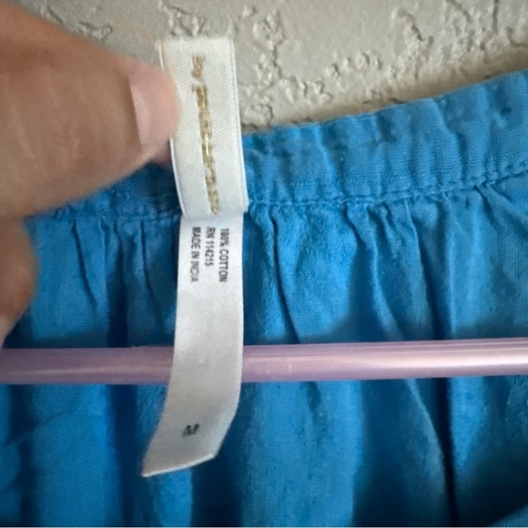 Vix Paula Hermanny Womens Cover Up Tunic  Sz M Cotton Boho Fairy Belted  Blue - Picture 3 of 14